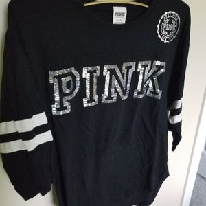 PINK bling raglan football shirt M